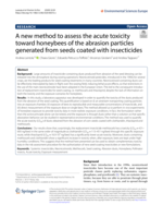 A new method to assess the acute toxicity toward honeybees of the abrasion particles generated from seeds coated with insecticides