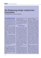 Die Bedeutung einiger analytischer Kennzahlen