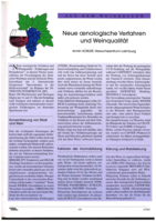 Neue önologische Verfahren und Weinqualität