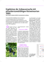 Ergebnisse der Anbauversuche mit pilzwiderstandsfähigen Rotweinsorten 2005