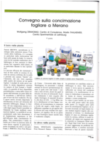 Convegno sulla concimazione fogliare a Merano