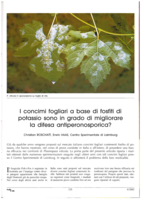 I concimi fogliari a base di fosfiti di potassio sono in grado di migliorare la difesa antiperonosporica