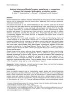 Nutrient balances of South Tyrolean apple farms -  a comparison between the integrated and organic production system?