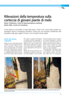 Rilevazioni della temperatura sulla corteccia di giovani piante di melo