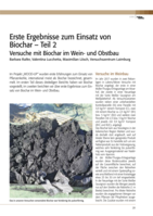 Erste Ergebnisse zum Einsatz von Biochar - Teil 2. Versuche mit Biochar im Wein- und Obstbau