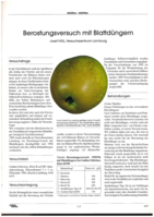 Berostungsversuch mit Blattdünger