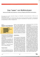 Das Lesen von Blattanalysen