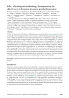 Effect of training and methodology development on the effectiveness of discussion groups on grassland innovation