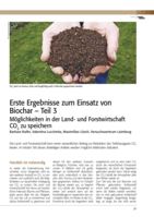 Erste Ergebnisse zum Einsatz von Biochar – Teil 3. Möglichkeiten in der Land- und Forstwirtschaft CO2 zu speichern