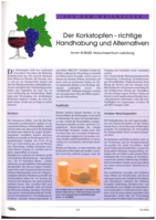 Der Korkstopfen - richtige Handhabung und Alternativen