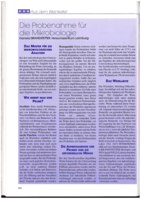 Die Probennahme für die Mikrobiologie