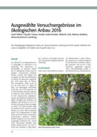 Ausgewählte Versuchsergebnisse im ökologischen Anbau 2016