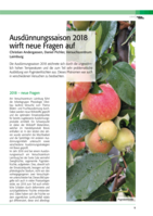 Die Ausdünnungssaison 2018 wirft neue Fragen auf