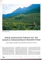 Einfluss weinbaulicher Faktoren auf den Gehalt an hefeverwertbarem Stickstoff im Most