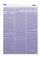 Faktoren für die Reifung von Wein