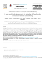 A value sensitive design approach for designing AI-based worker assistance systems in manufacturing