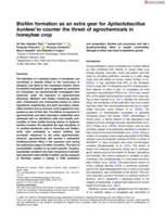 Biofilm formation as an extra gear for Apilactobacillus kunkeei to counter the threat of agrochemicals in honeybee crop