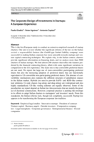 The Corporate Design of Investments in Startups: A European Experience