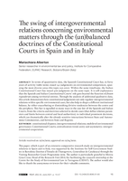 The swing of intergovernmental relations concerning environmental matters through the (un)balanced doctrines of the Constitutional Courts in Spain and in Italy
