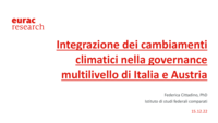 Integrazione dei cambiamenti climatici nella governance multilivello di Italia e Austria