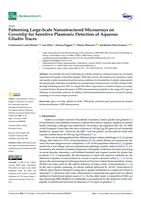 Patterning Large-Scale Nanostructured Microarrays on Coverslip for Sensitive Plasmonic Detection of Aqueous Gliadin Traces