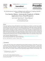 User Interface Matters: Analysing the Complexity of Mobile Applications from a Visual Perspective