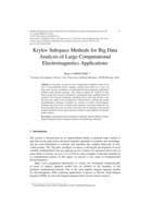 Krylov Subspace Methods for Big Data Analysis of Large Computational Electromagnetics Applications