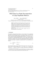 Multi-Step Low-Rank Decomposition of Large PageRank Matrices