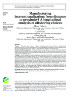 Manufacturing internationalization: from distance to proximity? A longitudinal analysis of offshoring choices