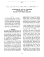 Strategy Synthesis for Data-Aware Dynamic Systems with Multiple Actors