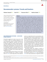 Recommender systems: Trends and frontiers