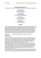 Offshoring and reshoring in the internationalization strategy: a multiple case study approach