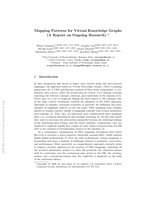 Mapping patterns for virtual knowledge graphs (A report on ongoing research)