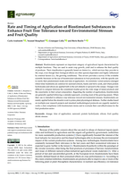 Rate and Timing of Application of Biostimulant Substances to Enhance Fruit Tree Tolerance toward Environmental Stresses and Fruit Quality