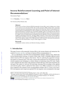 Inverse Reinforcement Learning and Point of Interest Recommendations