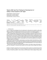 Patterns for teams AND up-front testing for development of safety-critical systems with agile