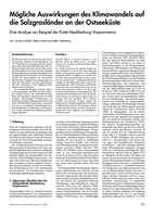 Mögliche Auswirkungen des Klimawandels auf die Salzgrasländer an der Ostseeküste: Eine Analyse am Beispiel der Küste Mecklenburg-Vorpommerns