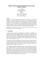 Adaptive development and maintenance of user-centric software systems