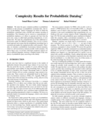 Complexity Results for Probabilistic Datalog±