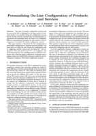 Personalising on-line configuration of products and services