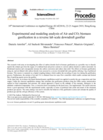 Experimental and modeling analysis of Air and CO2 biomass gasification in a reverse lab scale downdraft gasifier