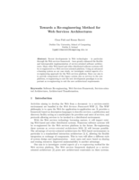 Towards a Re-engineering Method for Web Services Architectures