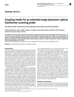 Coupling model for an extended-range plasmonic optical transformer scanning probe
