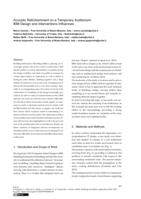 Acoustic refurbishment on a temporary auditorium: BIM design and interventions influences