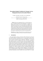 Personalized quality prediction for dynamic service management based on invocation patterns