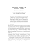 Error-Tolerant Reasoning in the Description Logic EL