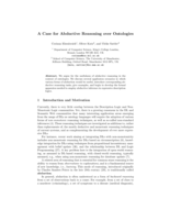 A Case for Abductive Reasoning over Ontologies