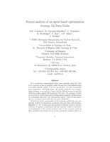 Formal analysis of an agent-based optimisation strategy for Data Grids