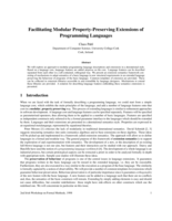 Facilitating Modular Property-Preserving Extensions of Programming Languages
