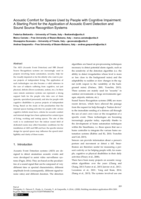 Acoustic comfort for spaces used by people with cognitive impairment: a starting point for the application of Acoustic Event Detection and Sound Source Recognition systems
